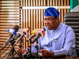 Secretary to the Government of the Federation, Sen. George Akume, fnim, CON, holds press briefing in his office where he addresses Media Editors and Bureau Chiefs in his office on Wednesday, 19th November, 2025