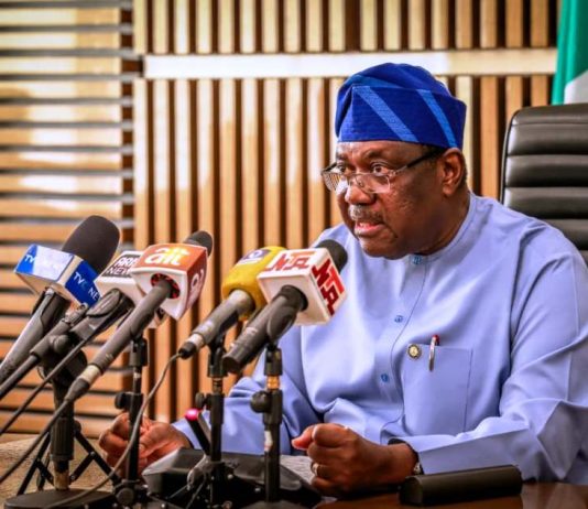 Secretary to the Government of the Federation, Sen. George Akume, fnim, CON, holds press briefing in his office where he addresses Media Editors and Bureau Chiefs in his office on Wednesday, 19th November, 2025
