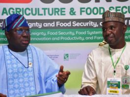 L-R, the Permanent Secretary, FMAFS, Dr Marcus Olaniyi Ogunbiyi and Director, Planning and Policy Coordination, Mr Ibrahim Tanimu during the opening ceremony of the Technical Session of National Council on Agriculture and Food Security in Kaduna, Kaduna State.