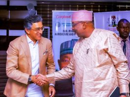 L-R, the World Bank’s Head of Delegation, Hardwick Ichale and Minister of Agriculture and Food Security, Sen Abubakar Kyari during the courtesy visit