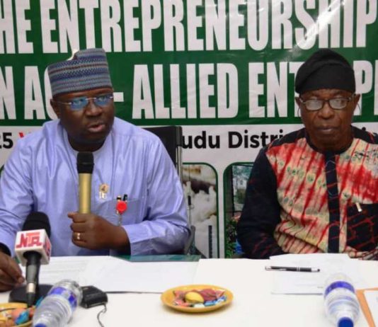 L-R, the Permanent Secretary, FMAFS, Dr Marcus Olaniyi Ogunbiyi and Director,Reform Coordination, Services Improvement and Innovation Department, Mr. Udo Efik, during the workshop in Abuja.