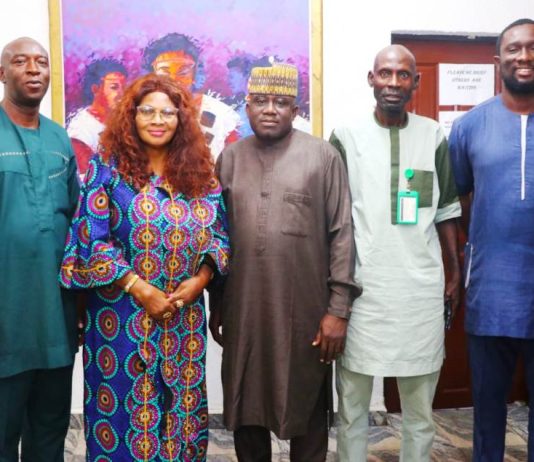 Sensitization workshop on the implementation of enterprise content management for Departments, names are from LtoR, Gani Sale, AD (ICT), Mercy Oseni, Director Procurement, Muhammad Koro DD, (ICT), Ahmadu Chindaya Director Press and John Ekpenyong (Facilitator.)