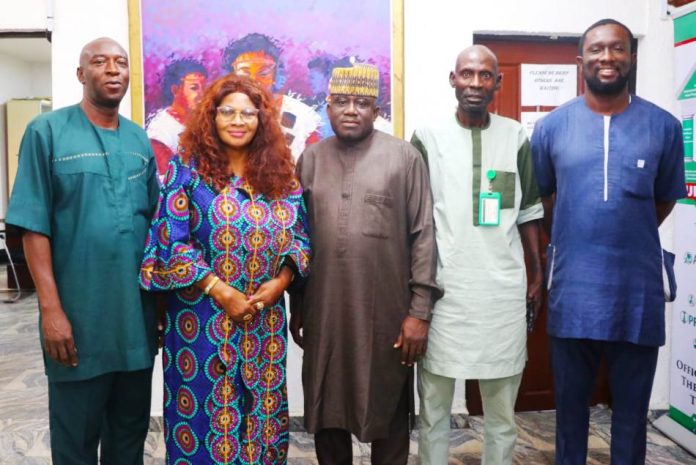 Sensitization workshop on the implementation of enterprise content management for Departments, names are from LtoR, Gani Sale, AD (ICT), Mercy Oseni, Director Procurement, Muhammad Koro DD, (ICT), Ahmadu Chindaya Director Press and John Ekpenyong (Facilitator.)