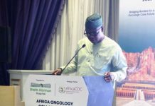 Nigeria Calls for Pan-African Cancer Alliance To Combat Cancer Crises The Honourable Minister of State for Health and Social Welfare Dr. Iziaq Adekunle Salako delivering his keynote address at the Africa Oncology and Innovation Forum, Sonesta St. George Hotel Luxor, Egypt.