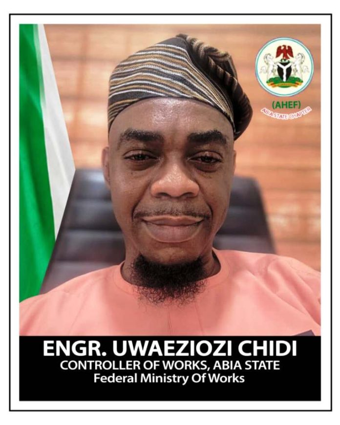 Engr. Uwaeziozi Chidi, Controller of Works, Abia State, Federal Ministry of Works