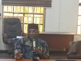 Federal Civil Service Commission (FCSC) Permanent Secretary, Dr Emeka Vitalis Obi, during his remarks at the interactive meeting with staff at FCSC AAPPSCOMMS Building