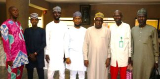 Hand--on Training on ECM, ( Enterprise Content management) for Director and PMT, Project Management Team, L to R, asst director, Gani Sale, Ahmed Goni Data protection Officer, Auwal Muhammad, Head of Training, Sadiq Muhammad Chairman of Beesoft LTD, DD, ICT from Federal Ministry of Art Culture Tourism and Creative Economy, Mohammad Koro, Director Press FMACTCE, Chindaya Ahmadu Chindaya and the DD, Audit, of FMACTCE, Abdulhameed Kolo.