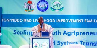The Minister of Agriculture and Food Security, Sen Abubakar Kyari during the High-Level Event in Abuja