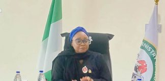 Hajiya Imaan Sulaiman-Ibrahim, fsi, Honourable Minister of Women Affairs and Social Development, speaking during an official launch of the Child Policy Information Centre (CIC) in the Federal Ministry of Women Affairs and Social Development, Abuja.