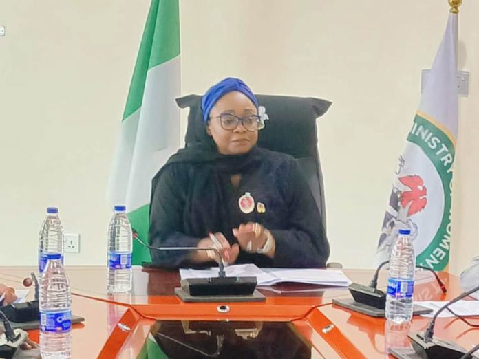 Hajiya Imaan Sulaiman-Ibrahim, fsi, Honourable Minister of Women Affairs and Social Development, speaking during an official launch of the Child Policy Information Centre (CIC) in the Federal Ministry of Women Affairs and Social Development, Abuja.