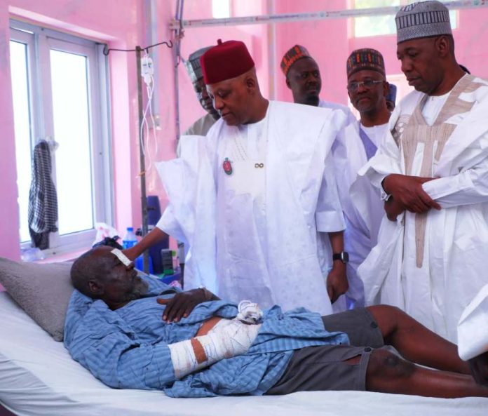 VP Shettima, Zulum Visit Maiduguri Mosque Bomb Blast Victims