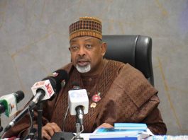 The Minister of Agriculture and Food Security, Sen Abubakar Kyari, during the NPSC meeting in Abuja.