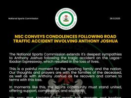 NSC DG, Hon. Bukola Olopade Pays Visit to Anthony Joshua, Sympathizes with Families of Victims After Fatal Road Accident