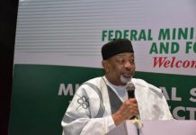 The Minister of Agriculture and Food Security, Sen Abubakar Kyari during the Ministerial Sectoral Retreat.