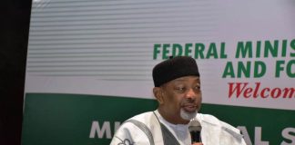 The Minister of Agriculture and Food Security, Sen Abubakar Kyari during the Ministerial Sectoral Retreat.