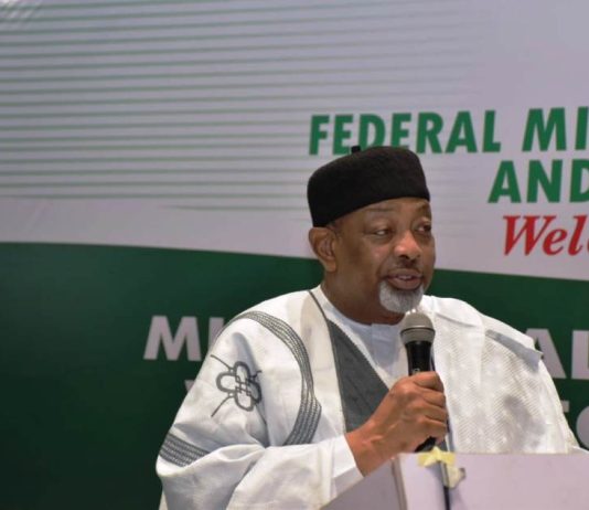 The Minister of Agriculture and Food Security, Sen Abubakar Kyari during the Ministerial Sectoral Retreat.