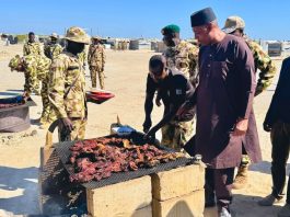 Zulum Celebrates Christmas with Frontline Soldiers in Malam Fatori, Reaffirms Commitment to Troops Welfare