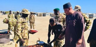 Zulum Celebrates Christmas with Frontline Soldiers in Malam Fatori, Reaffirms Commitment to Troops Welfare