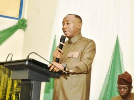 Director-General, Bureau of Public Procurement (BPP), Dr. Adebowale A. Adedokun, FCIPS, FCILT, ACFE delivering his keynote address during the BPP 2025 Batch B Mandatory Continuous Public Procurement Capacity Development Training Programme (MCPPCDTP) for Public Procurement Officers in Federal Ministries, Departments, Agencies, Commissions & Parastatals held at the Petroleum Technology Development Fund (PTDF) Skills Acquisition Centre, Portharcourt-Owerri Road, Igwuruta, Airport Road, Rivers State