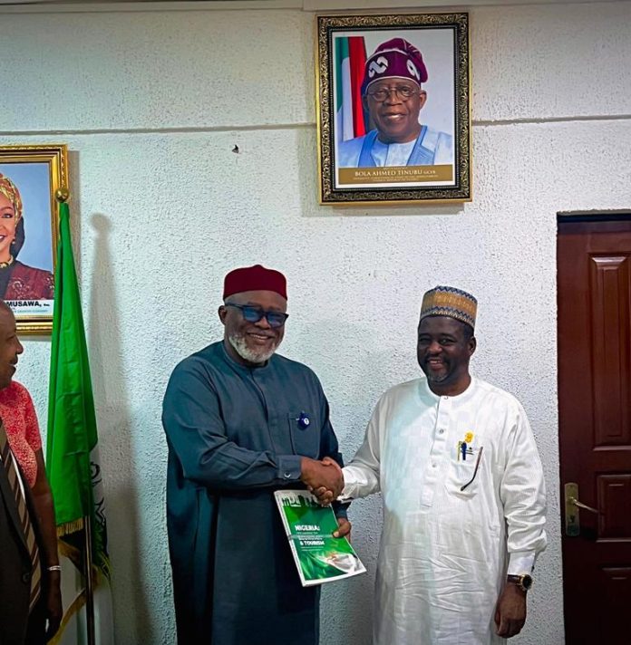 Permanent Secretary, Federal Ministry of Art, Culture, Tourism and Creative Economy, Dr. Mukhtar Yawale Muhammad, MFR, mni, Receives Strategic Team on National Publication Documenting Economic and Tourism Profiles of Nigeria’s 36 States and FCT