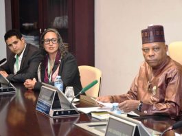 Founder and CEO of KIFAL Auto, Nizar Abdalloui Maane MITs Executive Director for the Kuo Sharper Centre for Prosperity and Entrepreneurship, Dina Sherif and Vice President Kashim Shettima during a courtesy visit by delegation from Kuo Sharper Center for Prosperity Entrepreneurship led by Dina Sherif at the Presidential Villa in Abuja on Wednesday (14012026).