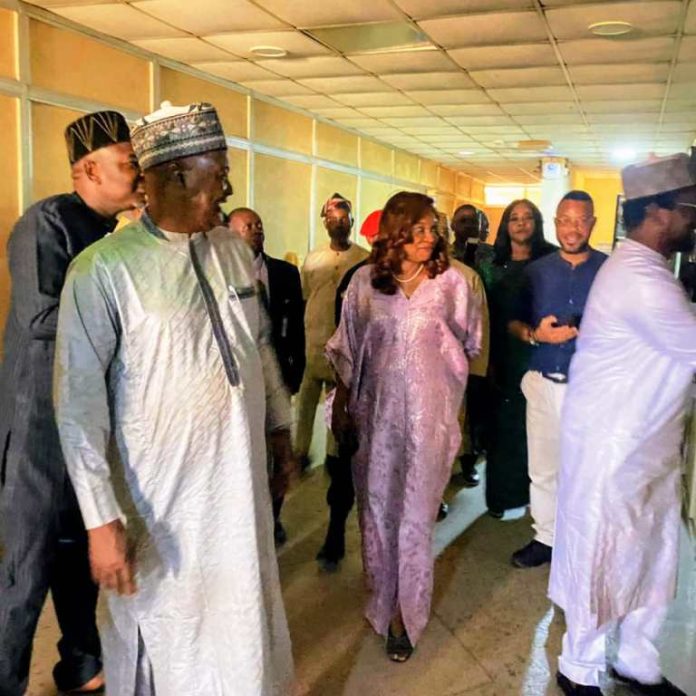 Guided tour of the facilities of NNRA The Permanent Secretary MPR. Mrs. Patience N. Oyekunle (center) undertaking a guided tour of the facilities of NNRA in Abuja.
