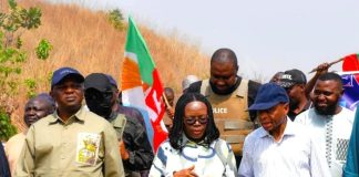 The Honourable Minister of Water Resources and Sanitation, Engr. Prof. Joseph Terlumun Utsev FNSE, accompanied by the Permanent Secretary Dr. Emanso Umobong and Technical Directors of the Ministry, today inspected the Otukpo Multi purpose Dam in Benue State