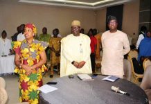 FG Proactive Steps To Move Away From Traditional Burning Practices To Modern Agriculture Techniques To Improve Yields, Others L -R. The Country Rep. Self Help Africa, Mrs Joy Aderele, Permanent Secretary,FMAFS, Dr Marcus Olaniyi Ogunbiyi and Director, Agricultural Land and Climate Change Management Services Department, Mr Oshadiya Olanipekun during the close out workshop in Abuja.