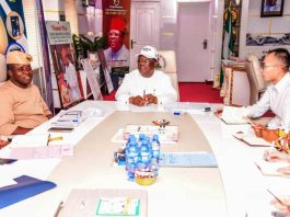 From (L-R):The Permanent Secretary of the Ministry, Mr. Rafiu Adeladan, the Minister of Works, Senator Engineer David Umahi, CON, and the Acting Executive Director of Operations at China Harbour Operation and Maintenance Company (CHOMC), Mr. Stephen Lee, participated in the meeting to discuss ongoing infrastructural projects and operational collaborations.