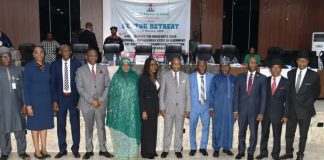 Hon. Attorney General of the Federation and Minister of Justice, Lateef fagbemi SAN. SGF/PS, FMOJ. Beatrice Jeddy Agba and Others Head's of Agency in the Ministry in a Group Photograph during FMOJ. Sector Retreat on Streamling the Ministry's 2026 Performance Management Cycle in Alignment with the Presidential Priorities and sector Specific Deliverable in the Ministry.