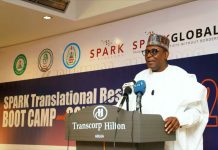 FG, Stakeholders Drives Global Initiative to Turn African Research into Health, Economic Solutions The Coordinating Minister of Health & Social Welfare, Professor Muhammad Ali Pate CON, delivering the keynote address during the opening ceremony of the SPARK Translational Research Boot Camp and Conference 2026, held in Abuja.