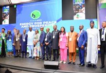 (6th left) The Honourable Minister of State Petroleum Resources (Oil) Sen. Heineken Lokpobiri and (5th right) the Permanent Secretary MPR. Mrs. Patience N. Oyekunle flanked by other dignitaries in the Oil and Gas Industry in a group photograph during the closing ceremony of NIES 2026 that took place in Abuja.