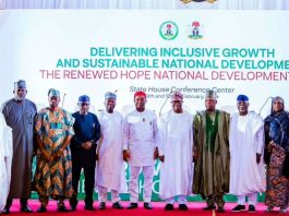 Minister of Budget and Economic Planning, Alh Abubakar Bagudu; Osun State Deputy Governor, Mr Kola Adewusi; Minister of Gas, Hon Ekperikpe Ekpo; Director General National Institute for Legislative and Democratic Studies, Prof Abubakar Sulaiman: Imo State Governor, Sen Hope Uzodinma;Senate President, Sen. Godswill Akpabio; Vice President Kashim Shettima; Ondo State Governor, Mr Lucky Aiyedatiwa;Minister Of State FCT, Hajiya Mariya Bunkure and Chairman Presidential Committee on Fiscal Policy and Tax Reforms, Mr Taiwo Oyedele during the closing ceremony of the 2nd Edition of National Economic Council Conference at the State House Conference Centre, Abuja on Tuesday, 10-02-2026