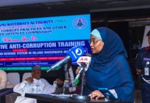 The Permanent Secretary, FMMBE, Fatima Sugra Tabi'a Mahmood delivering the Minister's speech at the workshop.