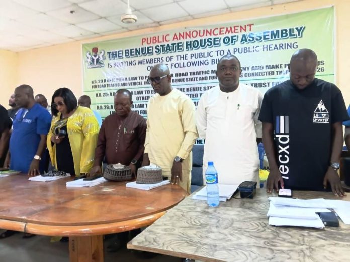 Benue Assembly Holds Public Hearing on Four Critical Bills to Strengthen Security, Power, Agriculture, and Road Traffic Management