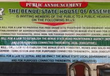 Benue Assembly Moves to Transform Healthcare, Infrastructure, and Governance with Four Landmark Bills