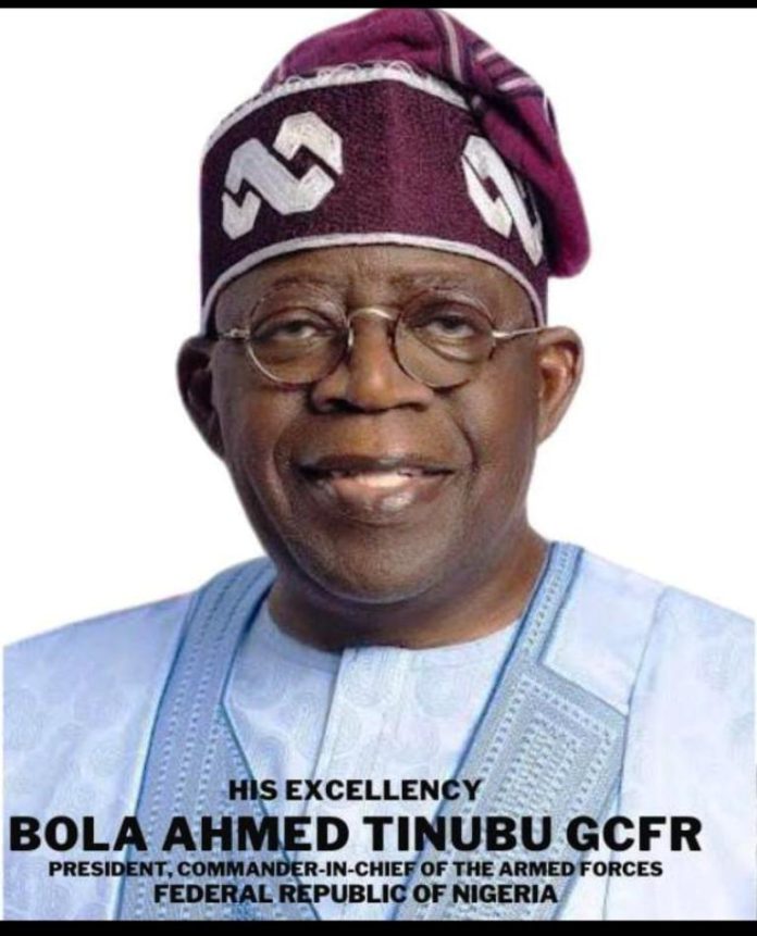 Bola Ahmed Tinubu His Excellency, Asiwaju Bola Ahmed Tinubu, GCFR, President and Commander-in-Chief of the Armed Forces, Federal Republic of Nigeria