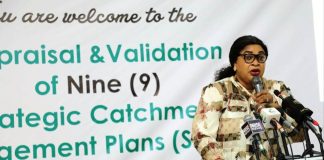 The Honorable Minister of Water Resources and Sanitation, Engr. Prof. Joseph Terlumun Utsev, represented by the Director of Hydrology, Engr. Mrs. Ngozi Abohwo