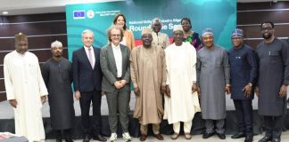 From left. A delegation from German Agency for International Cooperation, Dr. Markus Wagner: Head of Cooperation, Delegation to the EU, Mr Massimo DeLuca: Deputy Chief of Staff to the President office of the Vice President, Senator Ibrahim Hadejia: Minister for Housing and Urban Development, Ahmed Musa Dangiwa: Director General NDE, Silas Agara and SSA to the President, office of the Vice President, Head of Delivery, Mr. Akubo Adegbe during the launch of the National Skills and Industry Alignment Roundtable Series (Q1 2026).