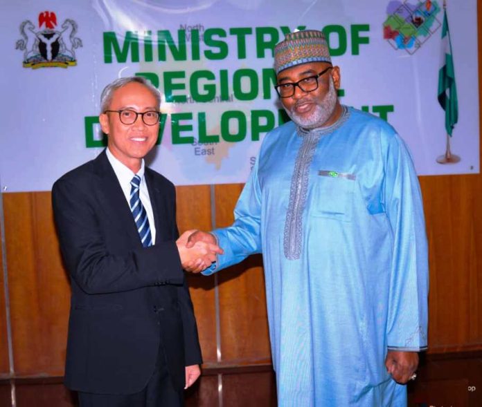 From L-R.. The Indonesian Ambassador to Nigeria, Amb. Bambang Suharto in a courtesy visit to the Hon.Min Of State, Ministry Of Regional Development, H.E. Uba Maigari Ahmadu at his office in Abuja.