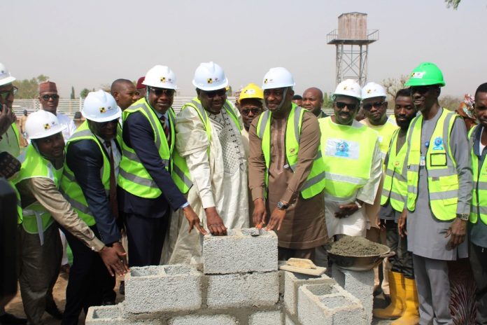 5TH from left: Hon. Minister of Aviation and Aerospace Development, Festus Keyamo, SAN, Performing the Grand Breaking Ceremony of Nigerian Airspace Management Agency Headquarters and Air Traffic Management (ATM) Center at Nnamdi Azikiwe International Airport, Abuja.