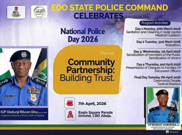Nat. Police Day 2026 Edo State Police Command Joins Nationwide Activities For 2026 National Police Day