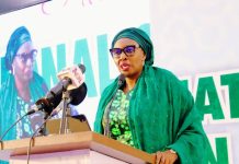 PSH, Daju Kachollom S. mni, reading the Key note address of Honourable Minister of State for Health and Social Welfare Dr Iziaq Adekunle Salako at the National Summit on Diagonistics