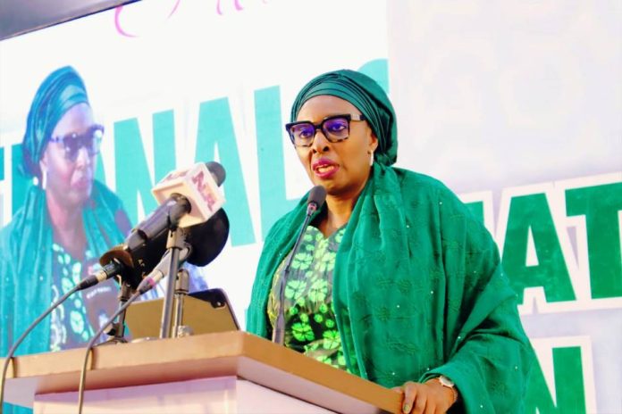 PSH, Daju Kachollom S. mni, reading the Key note address of Honourable Minister of State for Health and Social Welfare Dr Iziaq Adekunle Salako at the National Summit on Diagonistics