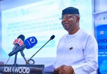 The Honourable Minister of Water Resources and Sanitation, Engr.Prof. Joseph Terlumun Utsev, FNSE, delivering his Opening address at the 2026 AMCOW Statutory Meeting For Western Africa and Consultations on the First Implementation Plan 2026-2033 of the African Water Vision 2063 and policy, held today in Abuja