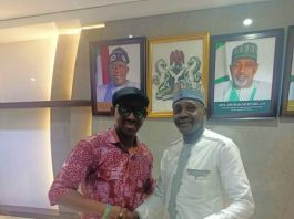 L-R, the newly elected Chairman, FMAFS ASCSN Chapter, Comrade Daniel Ojonimi and the Former Chairman, Mr. Umar during the inauguration and Award ceremony.