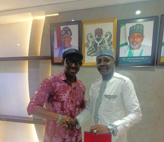 L-R, the newly elected Chairman, FMAFS ASCSN Chapter, Comrade Daniel Ojonimi and the Former Chairman, Mr. Umar during the inauguration and Award ceremony.