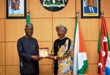 L -R, Hon.Minister of Humanitarian Affairs and Poverty Reduction Dr. Bernard M.Doro and Deputy Governor of Akwa Ibom State Sen. Akon Eyakenyi during the Hon. Minister's Ministerial Visit to Akwa Ibom State