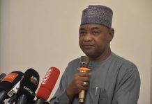 The Representative of the Minister of Agriculture and Food Security, Senior Technical Assistant, Engr Ibrahim Alkali during the workshop