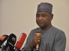 The Representative of the Minister of Agriculture and Food Security, Senior Technical Assistant, Engr Ibrahim Alkali during the workshop